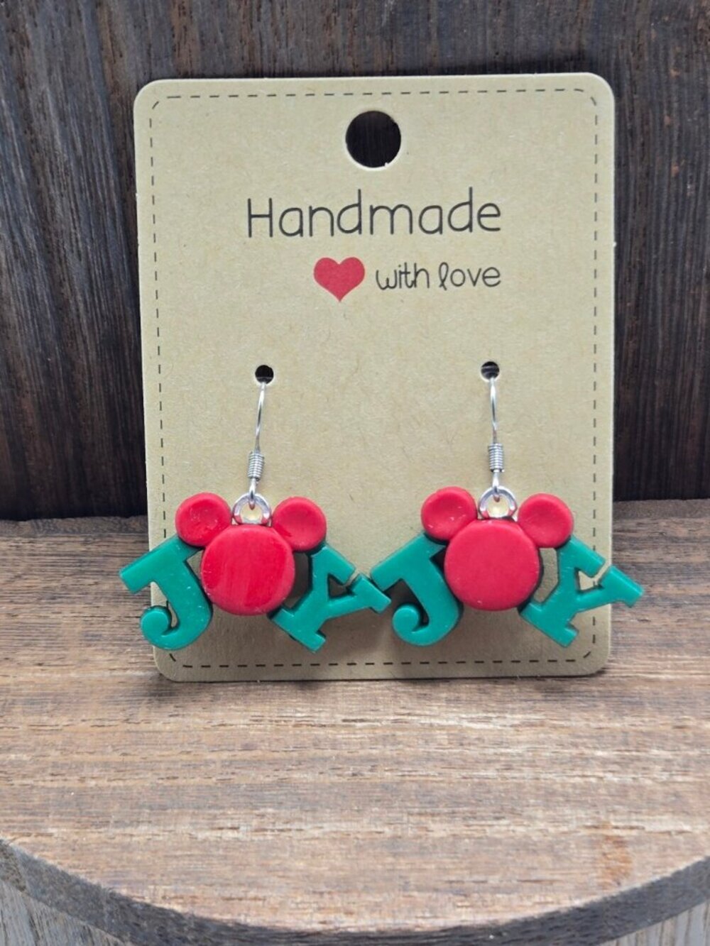 NWT Christmas Joy Mickey Mouse Earrings Pierced Disney Dangle Drop Jewelry